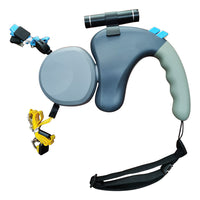 HKM-0153149 Double-Headed Dog Walker with Traction Rope - Durable ABS Design in Black and Gray