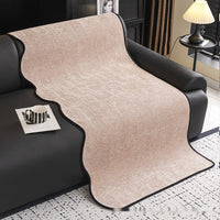 HKM-015443 Universal Chenille Sofa Cushion - Non-Slip Cover in Striped and Solid Colors (Brown, Beige, Light Gray, Dark Gray)