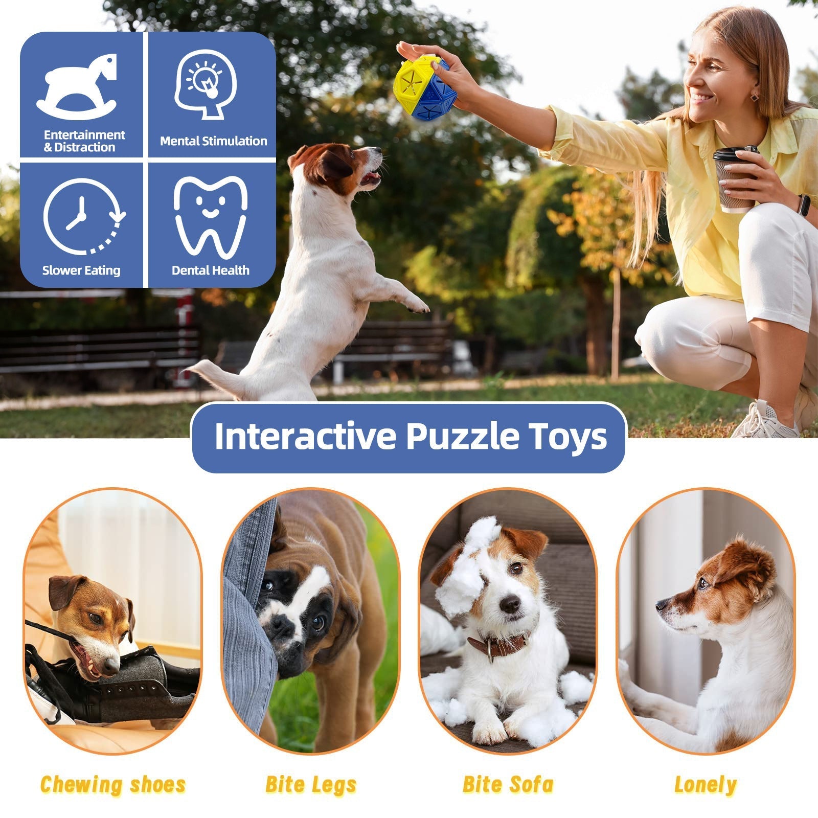 HKM-0154813 Interactive Leak Proof Food Dispensing Dog and Pet Toy Ball for Indoor and Outdoor Play