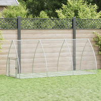 HKM-0154941 Spacious Silver Galvanized Steel Rabbit Hutch with Secure Locking Door