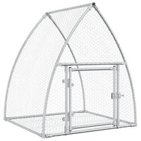 HKM-0154941 Spacious Silver Galvanized Steel Rabbit Hutch with Secure Locking Door
