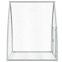 HKM-0154941 Spacious Silver Galvanized Steel Rabbit Hutch with Secure Locking Door