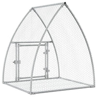 HKM-0154941 Spacious Silver Galvanized Steel Rabbit Hutch with Secure Locking Door
