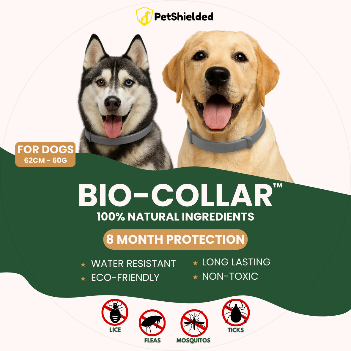 HKM-0155965 Adjustable Anti-Mosquito Collar for Cats and Dogs - Natural Insect Repellent with Long-Lasting Protection