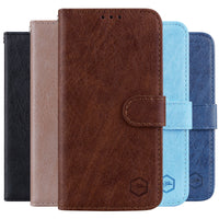 HKM-015699 Lightweight Oil Leather Flip Phone Case with Card Slot - Available in Various Colors