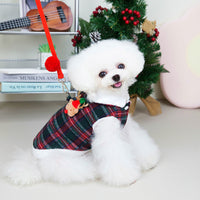 HKM-0157757 Cozy Christmas Plaid Vest for Pets with Leash - Cotton-Padded and Stylish