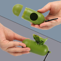 HKM-015955 Degradable Dog Waste Bags - 23x33cm, Military Green with Bone Print, 15 Bags per Roll, EPI+HDPE, Eco-Friendly