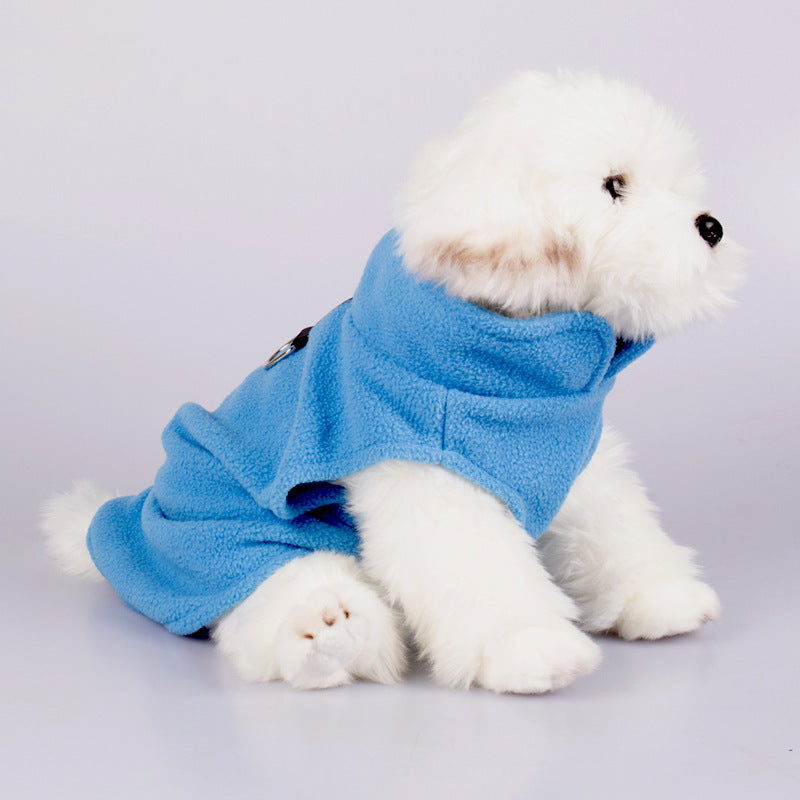 HKM-0159677 Stylish Solid Color Rocking Velvet Dog Collar Clothes for Pets