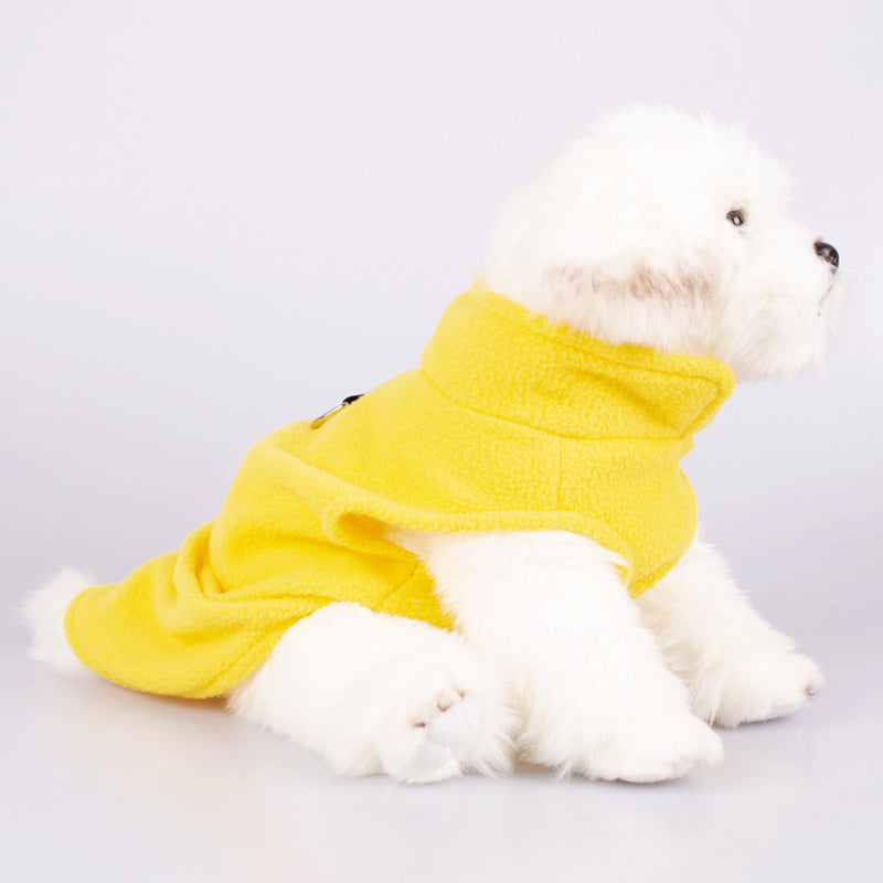HKM-0159677 Stylish Solid Color Rocking Velvet Dog Collar Clothes for Pets