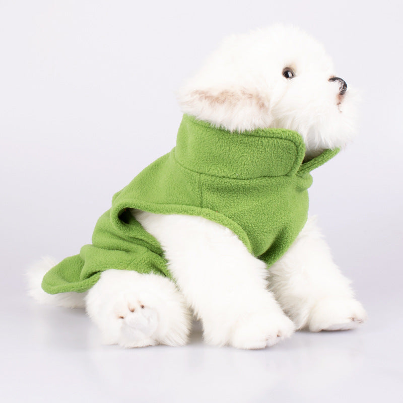 HKM-0159677 Stylish Solid Color Rocking Velvet Dog Collar Clothes for Pets