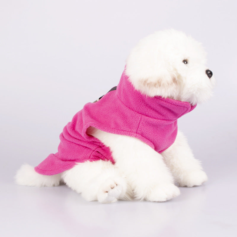 HKM-0159677 Stylish Solid Color Rocking Velvet Dog Collar Clothes for Pets