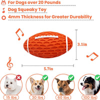 HKM-0160573 Durable Squeaky Rugby Dog Toy for Aggressive Chewers, Ideal for Large Dogs