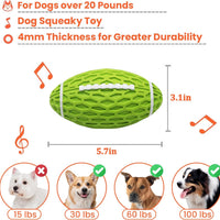 HKM-0160573 Durable Squeaky Rugby Dog Toy for Aggressive Chewers, Ideal for Large Dogs