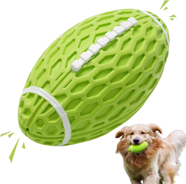 HKM-0160573 Durable Squeaky Rugby Dog Toy for Aggressive Chewers, Ideal for Large Dogs