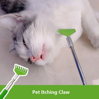 HKM-0160701 Retractable Cat Scratching Toy with Massage Brush – Durable Stainless Steel, 20CM to 68CM Length