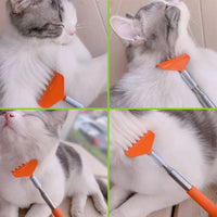 HKM-0160701 Retractable Cat Scratching Toy with Massage Brush – Durable Stainless Steel, 20CM to 68CM Length