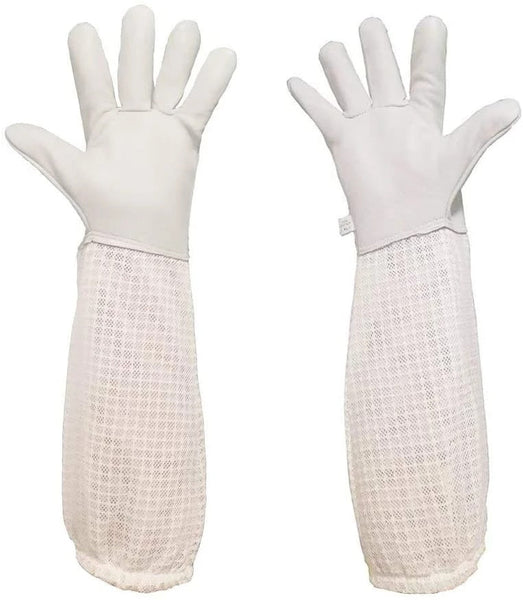HKM-0160957 Three-Layer Breathable Mesh Anti-Bee Gloves Made with Cowhide and Sheepskin