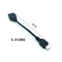 HKM-016147 Micro USB OTG Adapter for V8 Interface - 13.5cm Length, Black Color