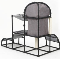 HKM-0162365 Multi-Purpose Cat Climbing Frame with Sisal Rope and Nest, 107x80x120 cm, Durable PVC and ABS Materials