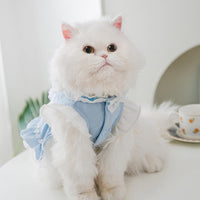 HKM-016275 Thin Cat Princess Dress for Small Dogs - Black & Blue, XS to XXL