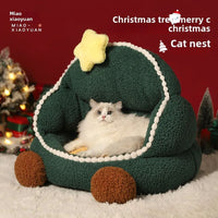 HKM-0163133 Cozy Closed Cat Nest for All Seasons, Removable and Washable Winter Warmth