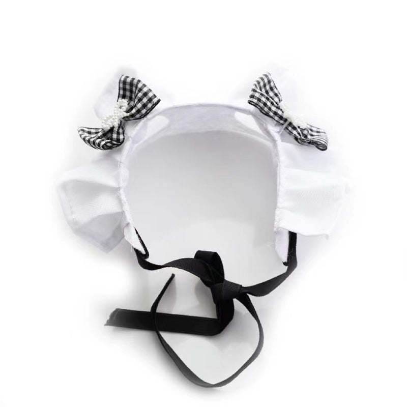 HKM-0163261 Cute Cat Princess Dress Set with Headwear and Skirt for Pets, Size M (8-15 lbs)