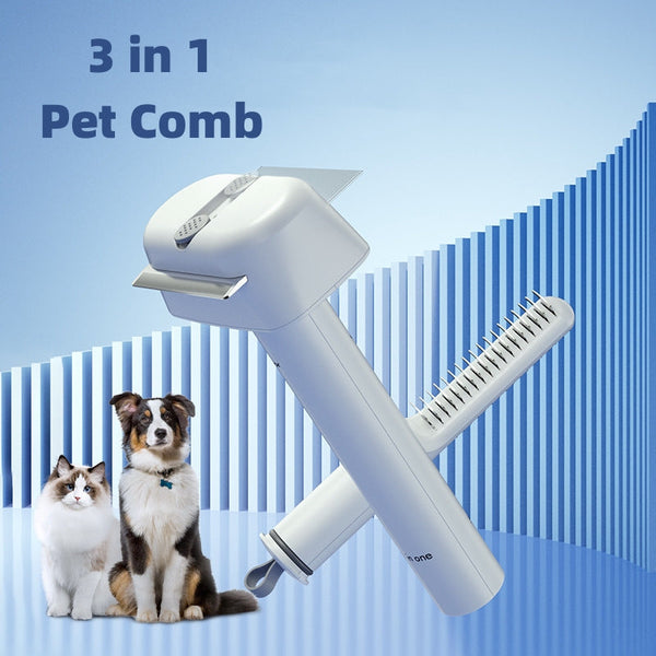 HKM-0164669 3-in-1 Pet Dematting Comb for Cats & Dogs ¨C Durable Grooming Brush for Tangles, Knots, & Shedding
