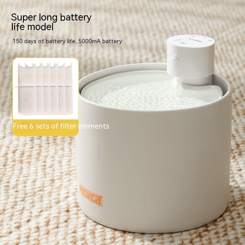 HKM-0164925 Automatic Flow Induction Ceramic Pet Water Dispenser with Filter Elements - 2L Capacity