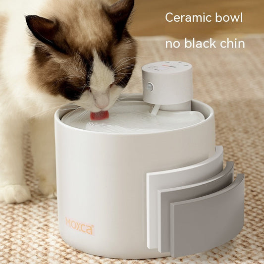 HKM-0164925 Automatic Flow Induction Ceramic Pet Water Dispenser with Filter Elements - 2L Capacity