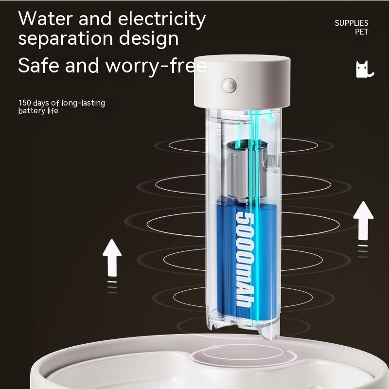 HKM-0164925 Automatic Flow Induction Ceramic Pet Water Dispenser with Filter Elements - 2L Capacity