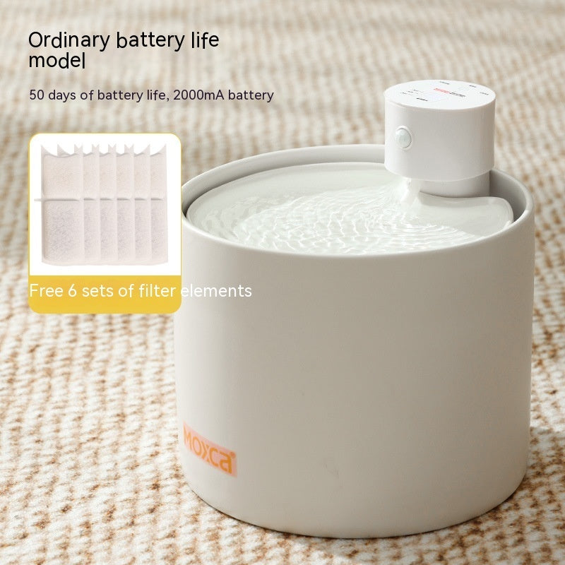 HKM-0164925 Automatic Flow Induction Ceramic Pet Water Dispenser with Filter Elements - 2L Capacity