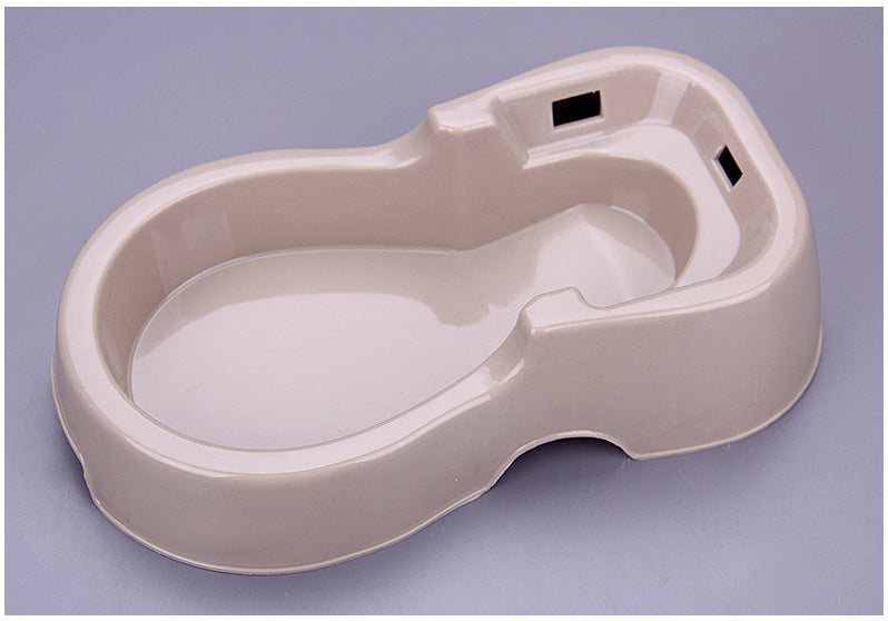 HKM-0165053 Large Capacity Automatic Pet Water Bowl - Durable Plastic Design in Khaki Grey and Brown