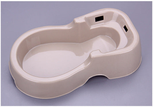 HKM-0165053 Large Capacity Automatic Pet Water Bowl - Durable Plastic Design in Khaki Grey and Brown
