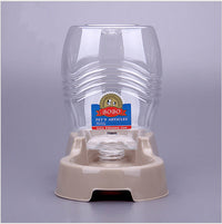 HKM-0165053 Large Capacity Automatic Pet Water Bowl - Durable Plastic Design in Khaki Grey and Brown