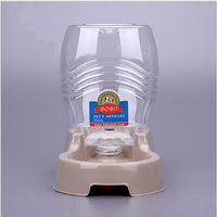 HKM-0165053 Large Capacity Automatic Pet Water Bowl - Durable Plastic Design in Khaki Grey and Brown