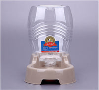HKM-0165053 Large Capacity Automatic Pet Water Bowl - Durable Plastic Design in Khaki Grey and Brown