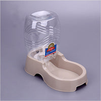 HKM-0165053 Large Capacity Automatic Pet Water Bowl - Durable Plastic Design in Khaki Grey and Brown