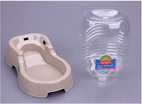 HKM-0165053 Large Capacity Automatic Pet Water Bowl - Durable Plastic Design in Khaki Grey and Brown