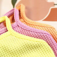HKM-0165437 Embroidered Cotton Dog Slip Top in Purple, Yellow, and Orange - Available in Sizes S to XXL