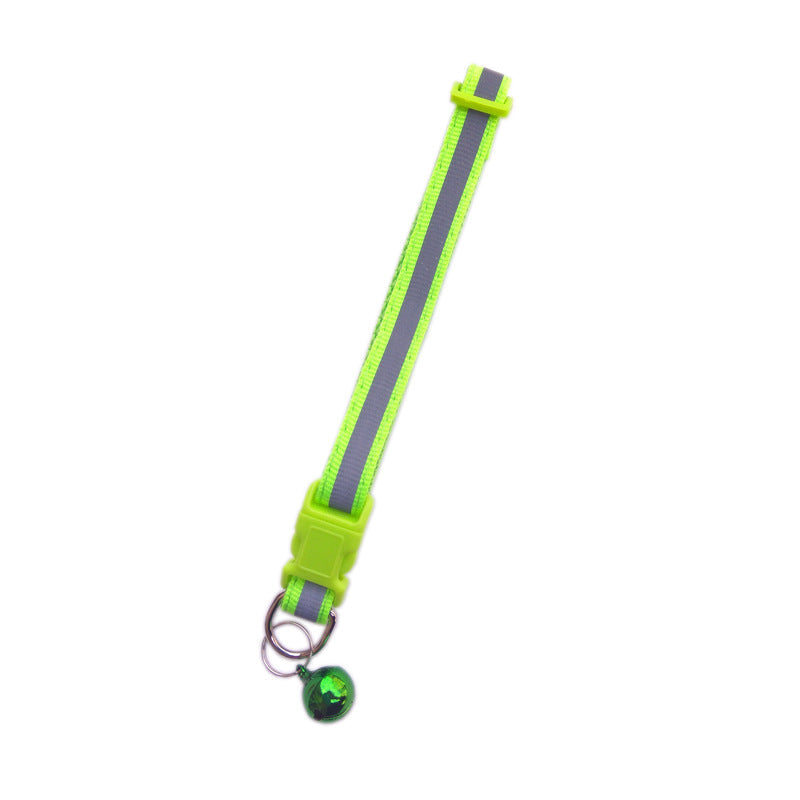HKM-0166845 Reflective Bell Collar for Dogs and Cats - Adjustable Cloth Design, 19-32cm, 1.0cm Width