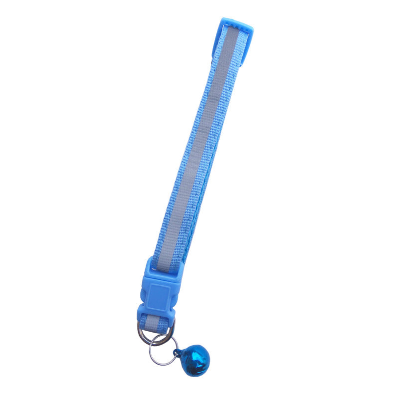 HKM-0166845 Reflective Bell Collar for Dogs and Cats - Adjustable Cloth Design, 19-32cm, 1.0cm Width