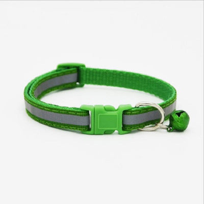 HKM-0166845 Reflective Bell Collar for Dogs and Cats - Adjustable Cloth Design, 19-32cm, 1.0cm Width