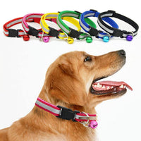 HKM-0166845 Reflective Bell Collar for Dogs and Cats - Adjustable Cloth Design, 19-32cm, 1.0cm Width