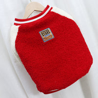 HKM-0167229 Quilted Padded Pet Dog Coat with Lamb Fur, Available in Green and Red, Sizes M to 2XL