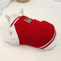 HKM-0167229 Quilted Padded Pet Dog Coat with Lamb Fur, Available in Green and Red, Sizes M to 2XL
