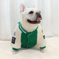 HKM-0167229 Quilted Padded Pet Dog Coat with Lamb Fur, Available in Green and Red, Sizes M to 2XL