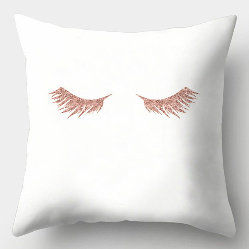 HKM-016723 Geometric Design Peach Skin Fabric Cushion - European Style 44x44cm