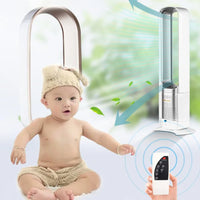 HKM-016787 Bladeless 16-Inch Tower Fan with Child Safety Features - Available in Silver, Gold, Pink and Blue