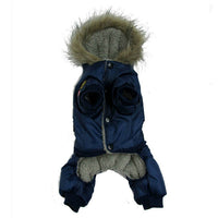 HKM-0169405 Autumn and Winter Thickened Cotton Pet Clothes in Red, Blue, and Coffee Colors