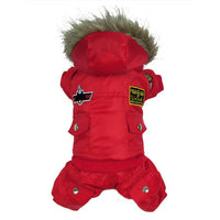 HKM-0169405 Autumn and Winter Thickened Cotton Pet Clothes in Red, Blue, and Coffee Colors